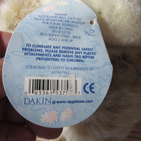 Dakin  Real Bunny Lying Plush Rabbit #53750  13" - Dakin Applause - Picture 7 of 10